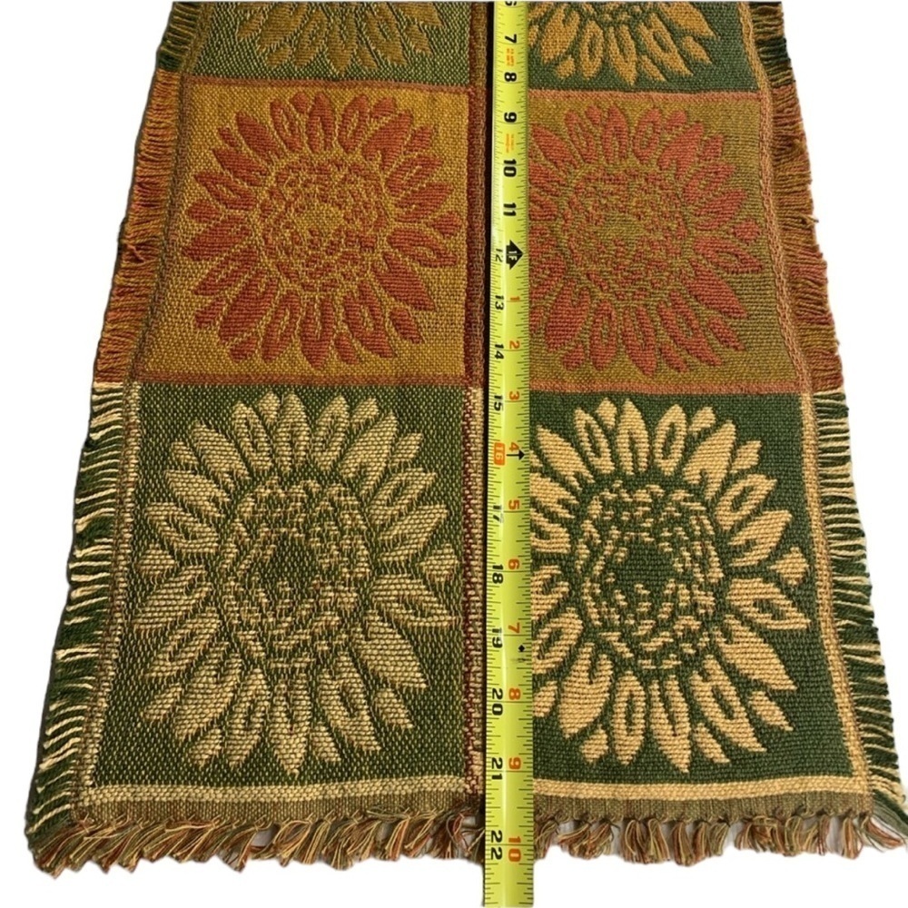 Vintage Set Of 4 Fringe Boho Retro Floral Placemat - Picture 3 of 4